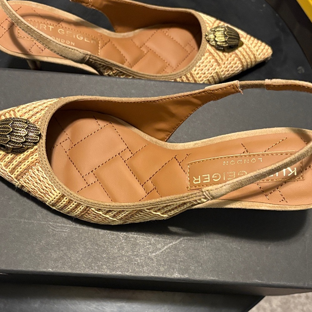 Kurt Geiger Tan Espadrille Slingbacks